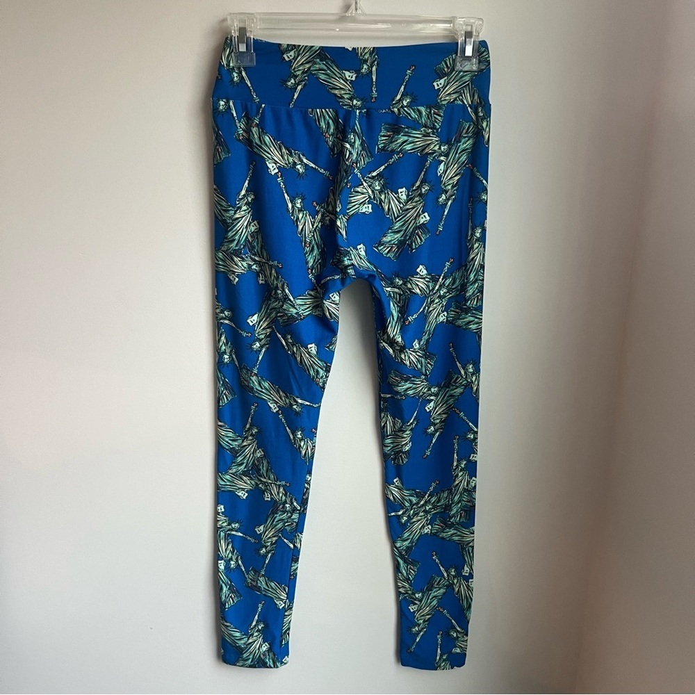 LuLaRoe Blue Statue of Liberty Leggings - Picture 4 of 9